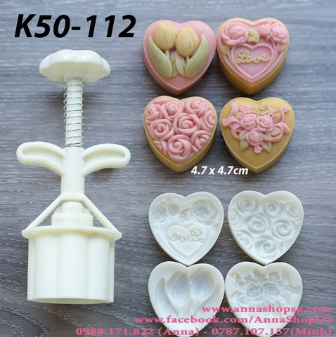 {2023} K50-112 KHUÔN TT 50g TIM 4 MẶT