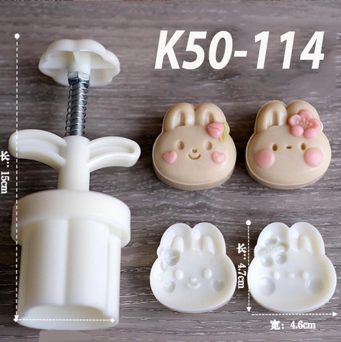 {2023} K50-114 KHUÔN TT 50g 2 MẶT THỎ DỄ THƯƠNG