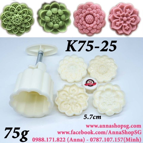 K75-25 KHUÔN TRUNG THU 75g 4 MẶT HOA