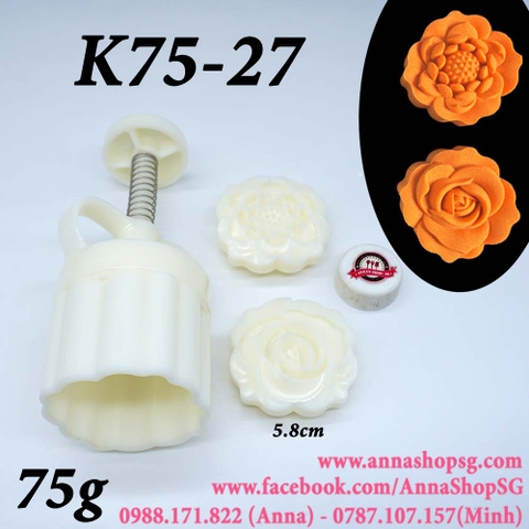 K75-27 KHUÔN TRUNG THU 75g 2 MẶT HOA