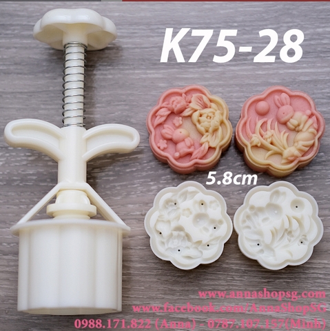 {2023} K75-28 KHUÔN TT 75g THỎ CHƠI HOA