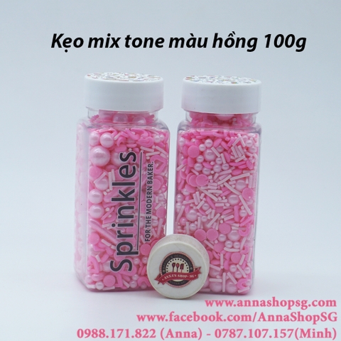 KẸO MIX TONE MÀU HỒNG 100g