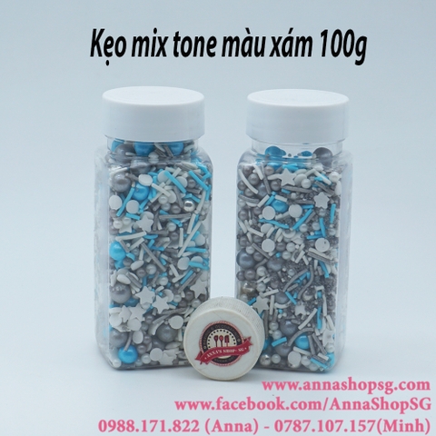 KẸO MIX TONE MÀU XÁM 100g