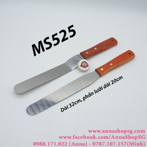 MS525 DAO CHÀ LÁNG BÁNH KEM CÁN GỖ LƯỠI 20cm