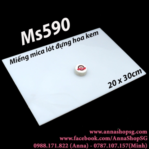 MS590 MIẾNG MICA TRẮNG 20x30cm ĐỰNG HOA KEM