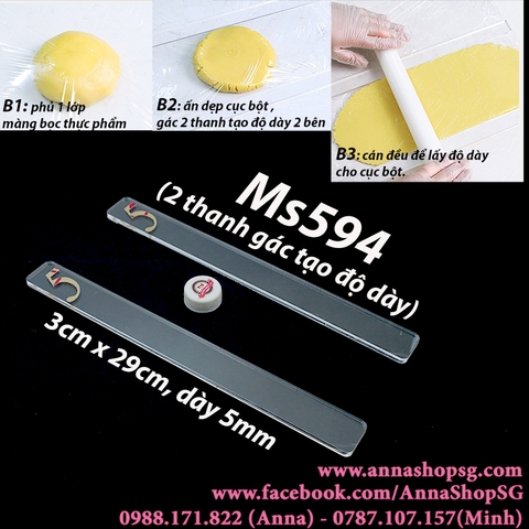 MS594 BỘ 2 THANH GÁC TẠO ĐỘ DÀY 5mm