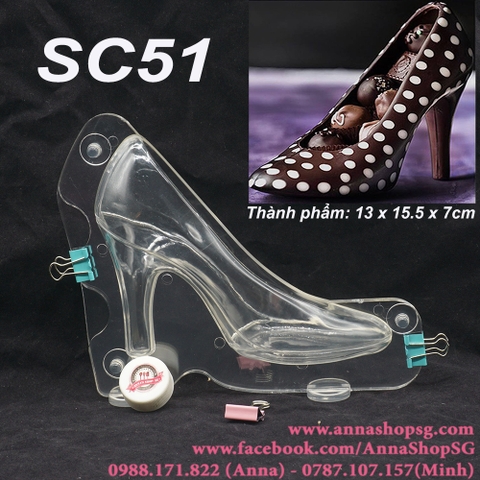 KHUÔN SOCOLA NHỰA CỨNG GIÀY CAO GÓT LỚN SC51