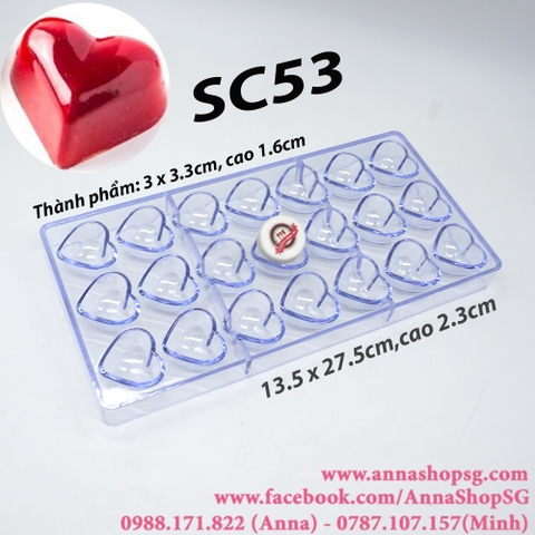 SC53 KHUÔN SOCOLA NHỰA CỨNG 21 TIM