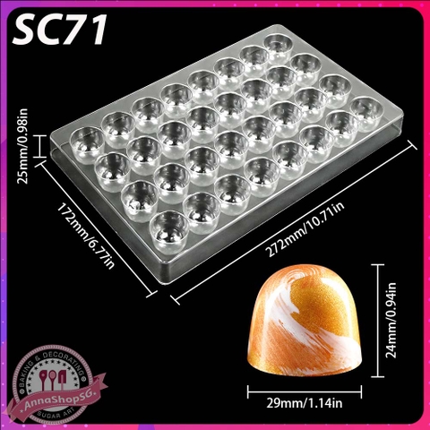 SC71 KHUÔN SOCOLA NHỰA 32 VIÊN HÌNH TRỤ