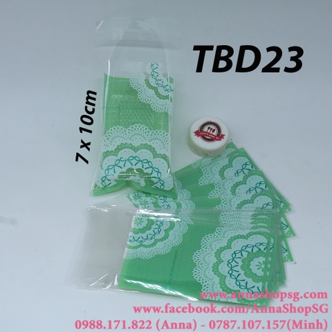 TÚI BÁNH DỨA DÁN REN XANH TBD23 (100C)