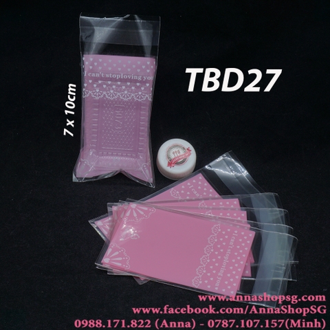 TÚI BÁNH DỨA DÁN TIM HỒNG TBD27 (100C)