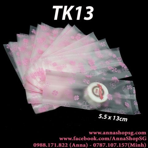 100 TÚI KẸO CỎ 4 LÁ HỒNG 5.5x13cm TK13