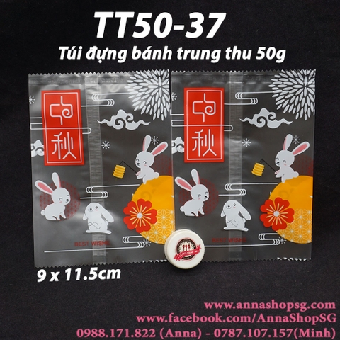 TT50-37 TÚI ÉP ĐỰNG BÁNH TT 50g THỎ TRẮNG (100c)