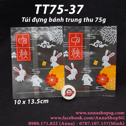 TT75-37 TÚI ÉP ĐỰNG BÁNH TT 75g THỎ TRẮNG (100c)