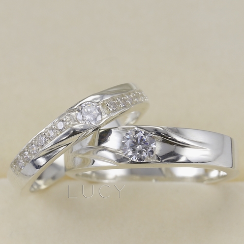 Nhẫn đôi nhẫn cặp bạc Lucy - ND054