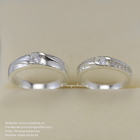 Nhẫn đôi nhẫn cặp bạc Lucy - ND054