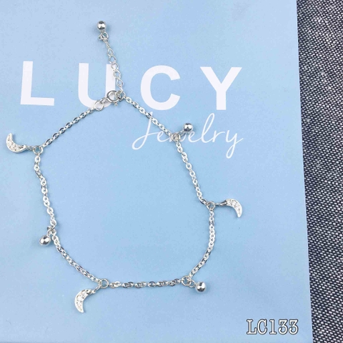 HÀNG ORDER - Lắc chân bạc trăng khuyết + bi bạc nhỏ bạc LUCY - LC133