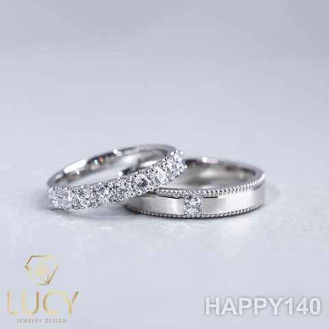HAPPY140 Nhẫn cưới thiết kế, Nhẫn cưới cao cấp, Nhẫn cưới kim cương - Lucy Jewelry