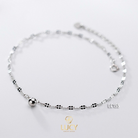 LẮC CHÂN MẮT XÍCH LẤP LÁNH, BẠC Ý 925 XI VÀNG TRẮNG - LC155