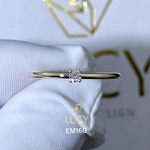 EM160 - Nhẫn cầu hôn, round cut, 2.3mm - Lucy Jewelry
