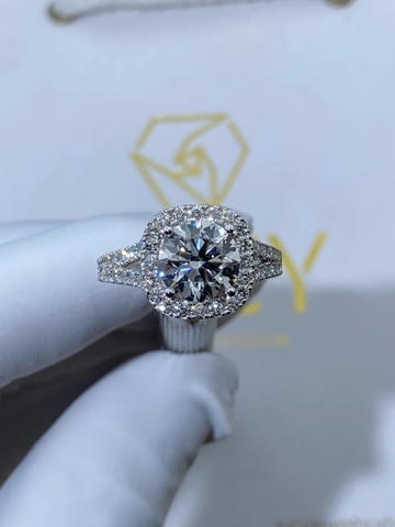 EM161 - Nhẫn cầu hôn, round cut, 8.1mm - Lucy Jewelry