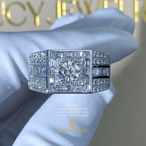 AM017 - Nhẫn nam, round cut, 5.4mm - Lucy Jewelry