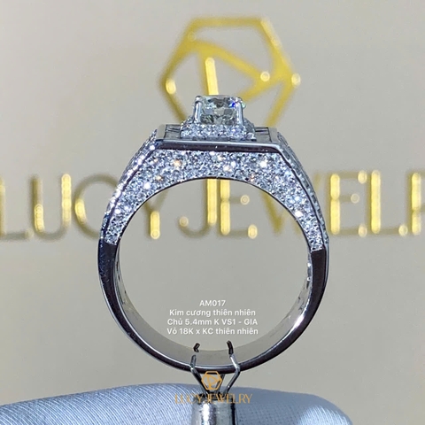 AM017 - Nhẫn nam, round cut, 5.4mm - Lucy Jewelry