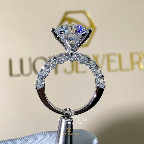 EM195 - Nhẫn cầu hôn,  round cut, 11mm - Lucy Jewelry