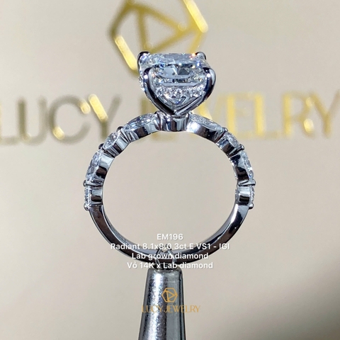 EM196 - Nhẫn cầu hôn, radiant cut, 3 carat - Lucy Jewelry
