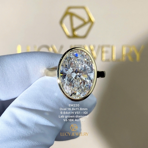 EM220 - Nhẫn cầu hôn, oval cut, 9.64 carat - Lucy Jewelry