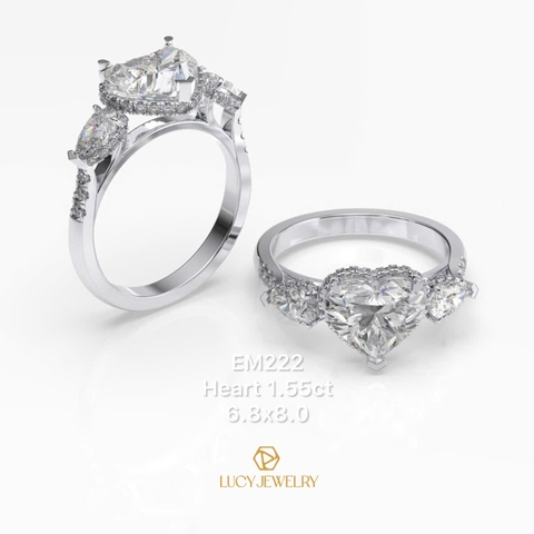 EM222 - Nhẫn cầu hôn, heart cut, 1.55 carat - Lucy Jewelry