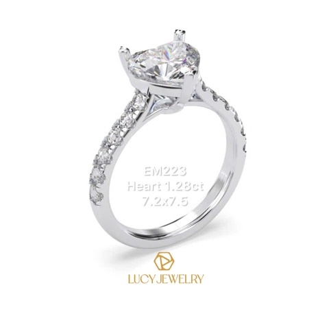 EM223 - Nhẫn cầu hôn trái tim, heart cut - Lucy Jewelry