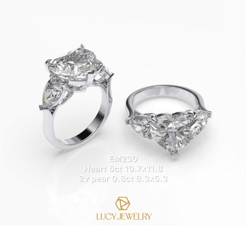 EM230 - Nhẫn cầu hôn, heart cut, 5.0 carat - Lucy Jewelry