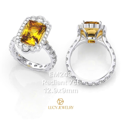 EM243 - Nhẫn cầu hôn, radiant cut, 7.0 carat - Lucy Jewelry