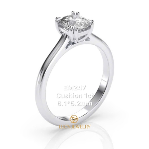 EM247 - Nhẫn cầu hôn, cushion cut, 1.0 carat - Lucy Jewelry