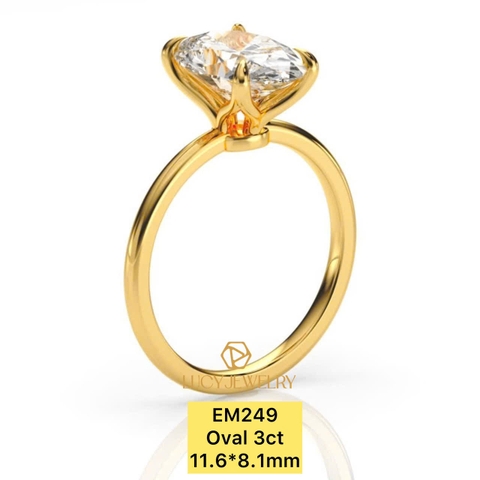 EM249 - Nhẫn cầu hôn, oval cut, 3.0 carat - Lucy Jewelry