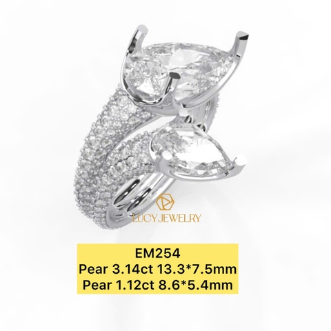 EM254 - Nhẫn cầu hôn, pear cut- Lucy Jewelry