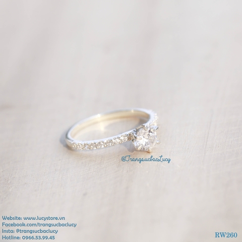 Nhẫn nữ đá cao bạc lucy - rw260