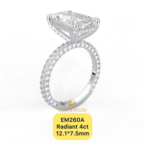 EM260A - Nhẫn cầu hôn, radiant cut, 4.0 carat - Lucy Jewelry