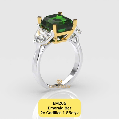 EM265 - Nhẫn cầu hôn, emerald cut, 8.0 carat - Lucy Jewelry