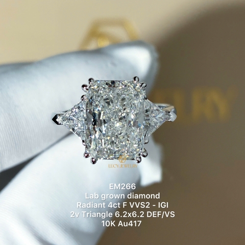 EM266 - Nhẫn cầu hôn, radiant cut, 4.0 carat - Lucy Jewelry