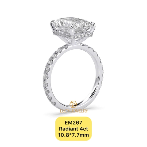 EM267 - Nhẫn cầu hôn, radiant cut, 4.0 carat - Lucy Jewelry