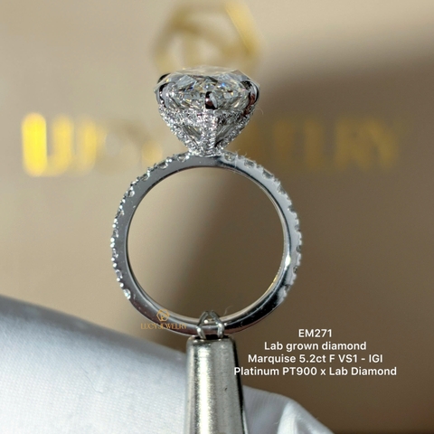 EM271 - Nhẫn cầu hôn, marquise cut, 5.2 carat - Lucy Jewelry