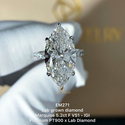 EM271 - Nhẫn cầu hôn, marquise cut, 5.2 carat - Lucy Jewelry