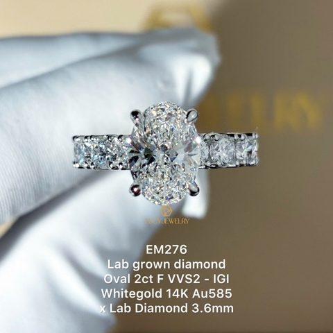 EM276 - Nhẫn cầu hôn, oval cut, 2.0 carat - Lucy Jewelry