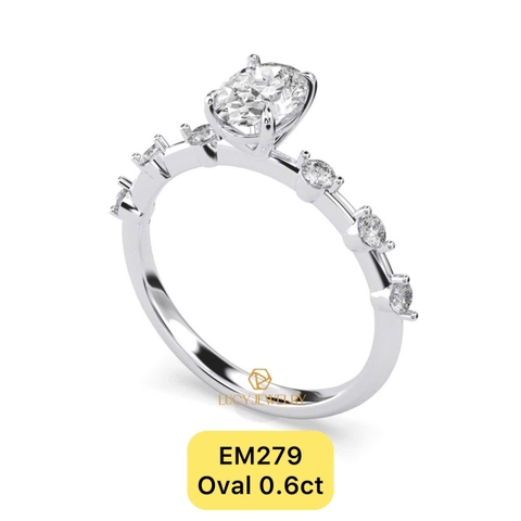 EM279 - Nhẫn cầu hôn, oval cut, 0.6 carat - Lucy Jewelry