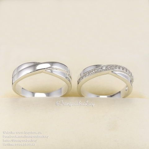 Nhẫn đôi nhẫn cặp bạc Lucy -  ND008