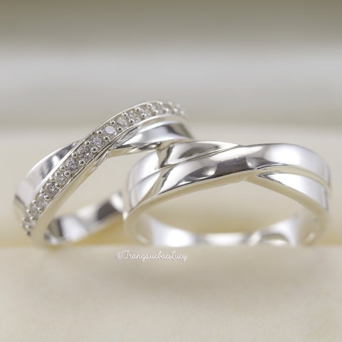 Nhẫn đôi nhẫn cặp bạc Lucy -  ND008