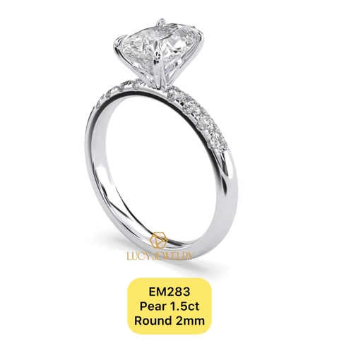 EM283 - Nhẫn cầu hôn, pear cut, 1.5 carat - Lucy Jewelry