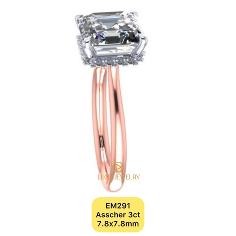 EM291 - Nhẫn cầu hôn, Asscher cut, 3.01 carat - Lucy Jewelry